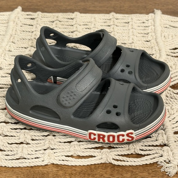 CROCS Other - Crocs Crocband II Sandals Toddler Size C12 Gray Adjustable Strap Beach Summer